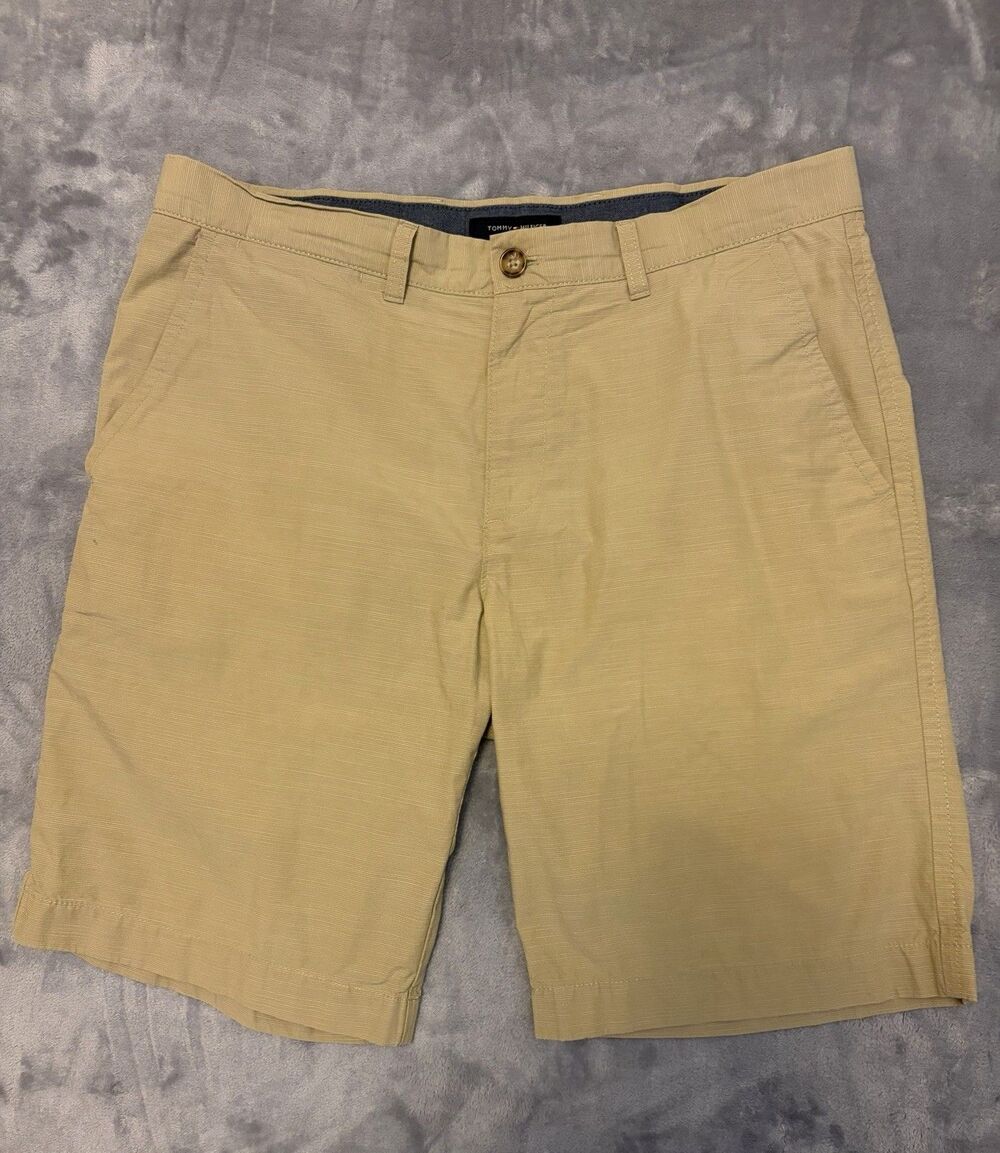 Tommy Hilfiger 100% Cotton Khaki Chino Shorts Men's Size 24 Inseam 10" EUC